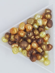 6-7MM FRESHWATER POTATO PEARLS -  EARTH MIX