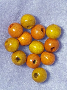 8MM NATURAL WOODEN ROUND BEADS - MIXED COLOURS