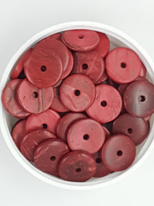 15MM ROUND COCONUT BEADS - RED