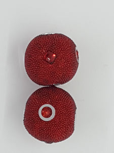 21MM INDONESIAN ROUND BEADS - RED
