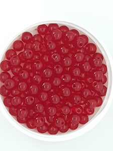6MM GLASS TRANSPARENT BEADS - RED