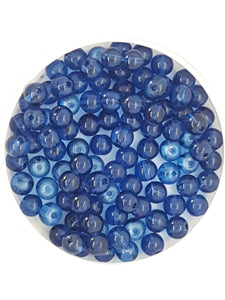 6MM GLASS TRANSPARENT BEADS - MARINE BLUE