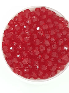 6MM GLASS FACETED ROUND BEADS - RED