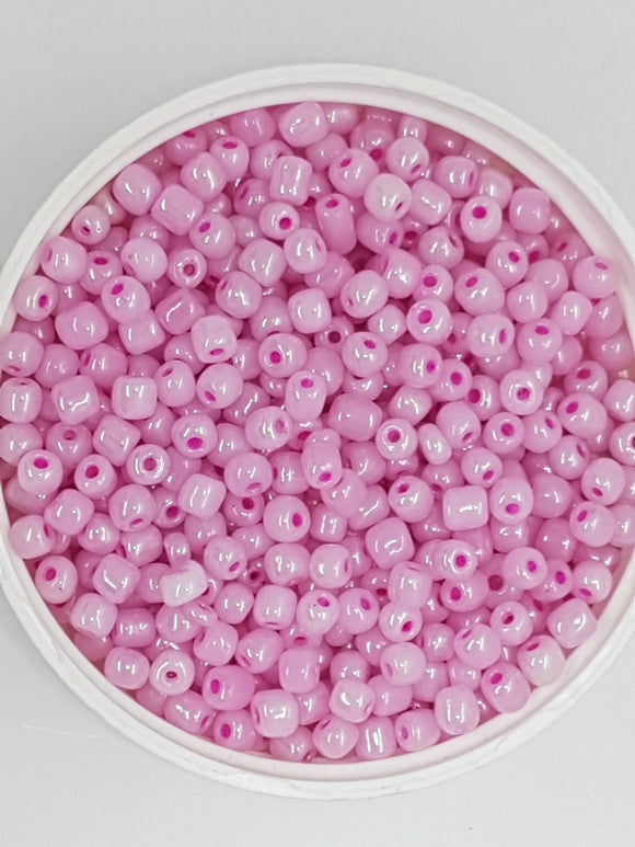 6/0 CHINESE ROUND SEED BEADS - CEYLON - PINK