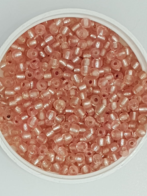 6/0 CHINESE SEED BEADS - TRANSPARENT - PINK