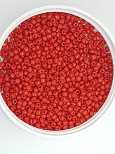 8/0 CHINESE GLASS SEED BEADS - OPAQUE - RED