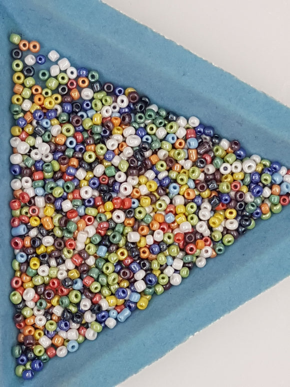 12/0 CHINESE GLASS SEED BEADS - OPAQUE - MIXED COLOURS