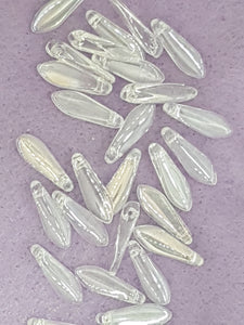 DAGGER BEADS- 16 X 5MM - COLOUR - ELECTRO. CLEAR AB