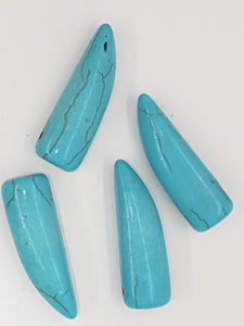 30 X 10MM OX HORN - SYNTHETIC TURQUOISE BEADS