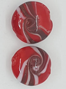 18-20MM H/MADE LAMPWORK GLASS BEADS - RED
