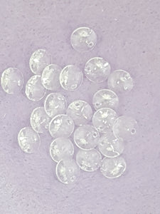 8MM FACETED CRYSTAL GLASS BEADS - Packet of 20 - TOP DRILLED ROUND CRYSTAL