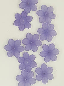 21x18.5x5MM ACRYLIC FROSTED FLOWERS - PURPLE