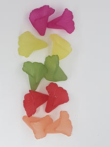 20x18x17MM ACRYLIC FROSTED TRUMPET FLOWER - MIXED