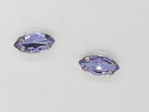 12x6MM GLASS RHINESTONE HORSE EYE MONTEE - LILAC