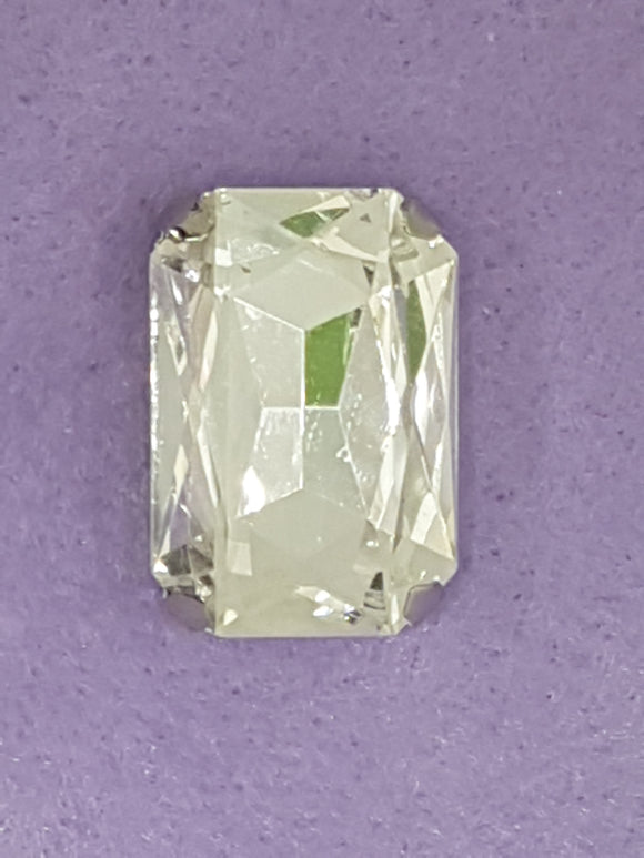 27x18x10MM GLASS RHINESTONE RECTANGLE MONTEE - DIAMOND CLEAR