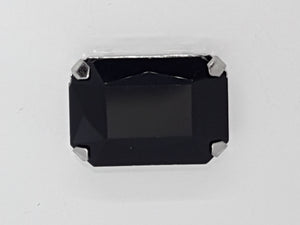 27x18x10MM GLASS RHINESTONE RECTANGLE MONTEE - BLACK