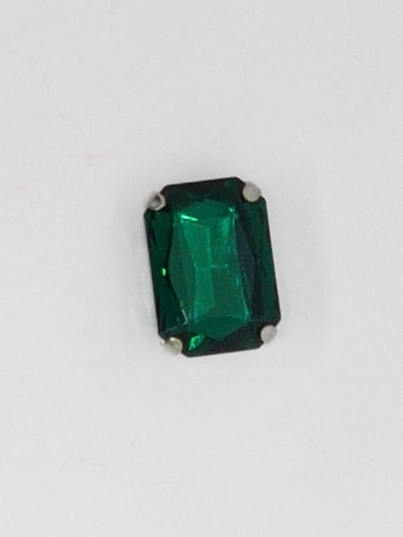 14x10MM GLASS RHINESTONE RECTANGLE MONTEE - GREEN