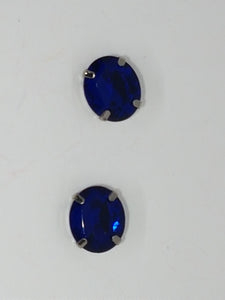 12x10MM GLASS RHINESTONE OVAL MONTEE - ROYAL BLUE