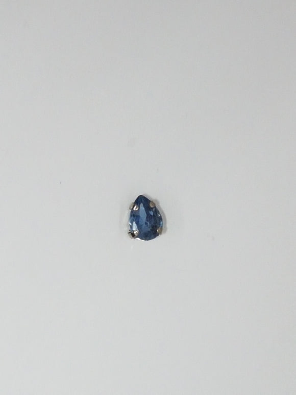 8x6MM GLASS RHINESTONE TEARDROP MONTEE - DODGER BLUE