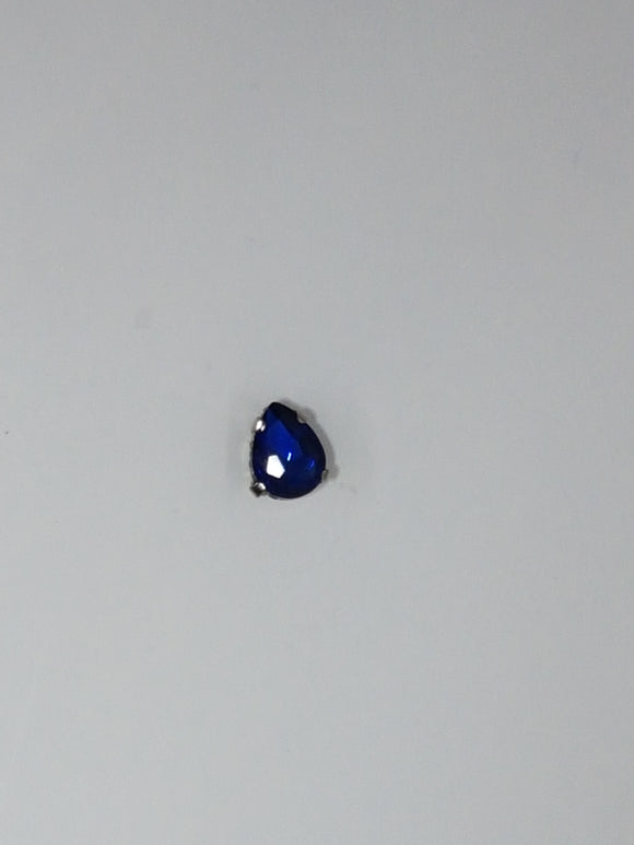 8x6MM GLASS RHINESTONE TEARDROP MONTEE - ROYAL BLUE
