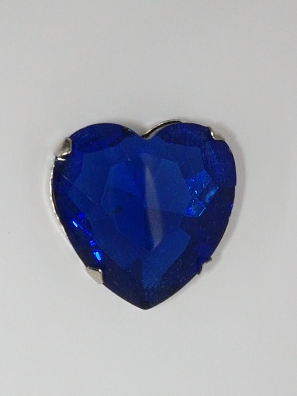 27x27MM GLASS RHINESTONE HEART MONTEE - ROYAL BLUE