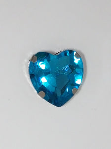 18x18MM GLASS RHINESTONE HEART MONTEE - SKY BLUE
