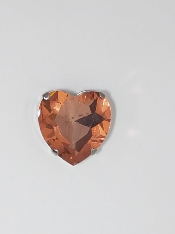 14x14MM GLASS RHINESTONE HEART MONTEE - SALMON