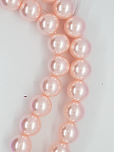 14MM GLASS ROUND PEARLS - BABY PINK