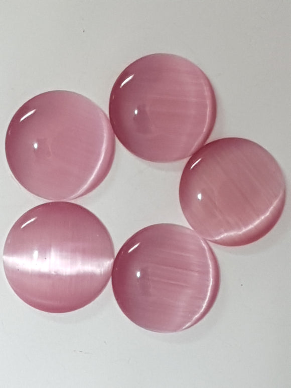 CABOCHON - 18MM CAT'S EYE  - ROUND - PINK