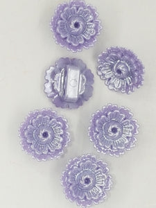 BUTTONS - 13MM FLOWER BUTTON - PEARL LILAC