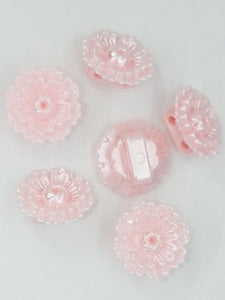 BUTTONS - 13MM FLOWER BUTTON - PEARL PINK