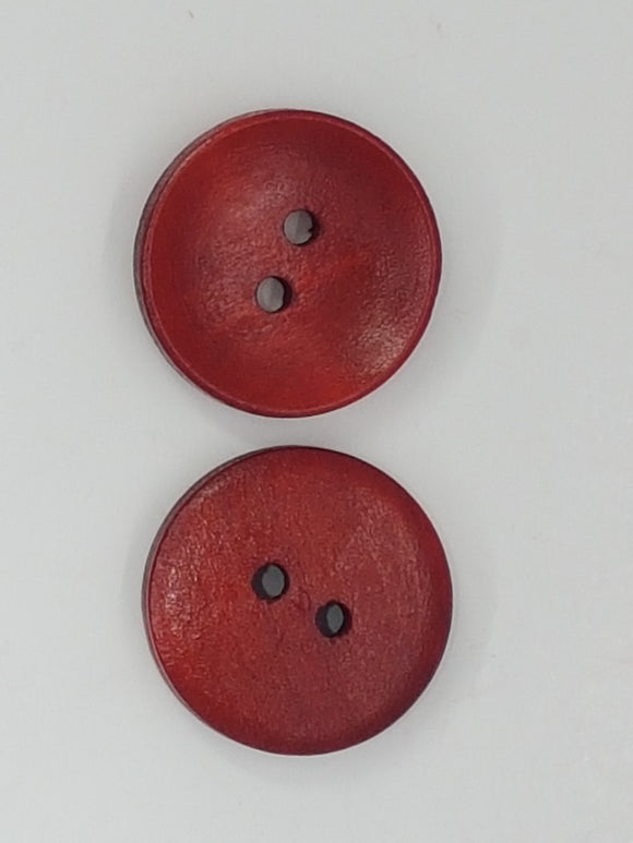 BUTTONS - 20MM WOODEN - RED