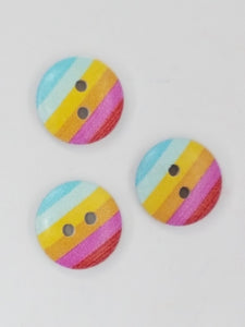 BUTTONS - 15MM WOODEN - STRIPES - STRIPES 2