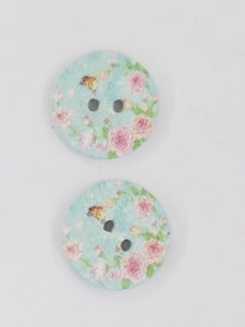 BUTTONS - 15MM WOODEN - ROSES