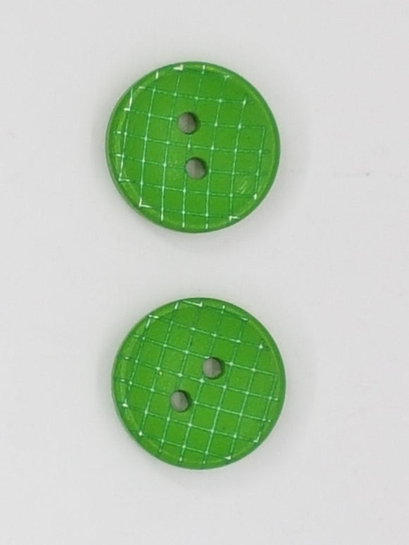 BUTTONS - 15MM WOODEN - CHECK PATTERN
