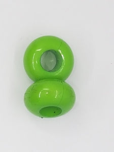 14x8MM LARGE HOLE ACRYLIC RONDELLES - GREEN