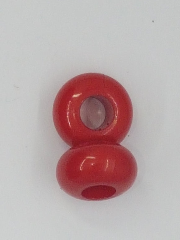 14x8MM LARGE HOLE ACRYLIC RONDELLES - RED