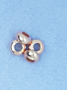 8 X 4MM BRASS LARGE HOLE RONDELLE - ROSE GOLD