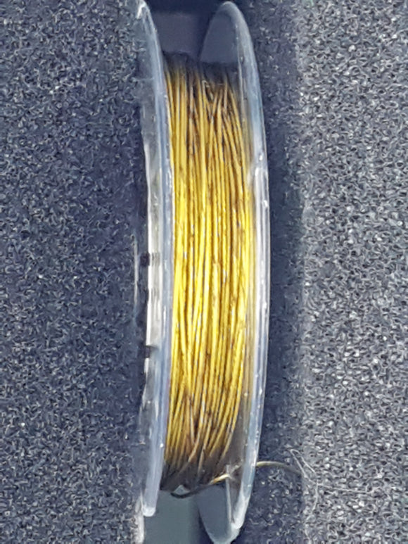 TIGER TAIL - 0.38MM - 10 METRES - NYLON COATED - GOLDEN/YELLOW