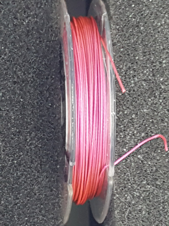 TIGER TAIL - 0.38MM - 10 METRES - NYLON COATED - RED/MAGENTA