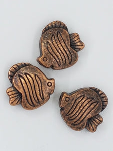 CHARMS - FISH - 18 X 18 X 7MM RED COPPER COLOUR