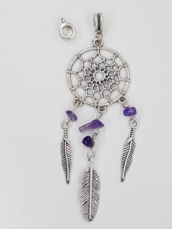 CHARMS - DREAM CATCHER - 98 X 28MM - ANTIQUE SILVER COLOUR