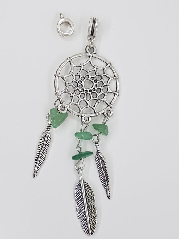 CHARMS - DREAM CATCHER - 98 X 28MM - ANTIQUE SILVER COLOUR