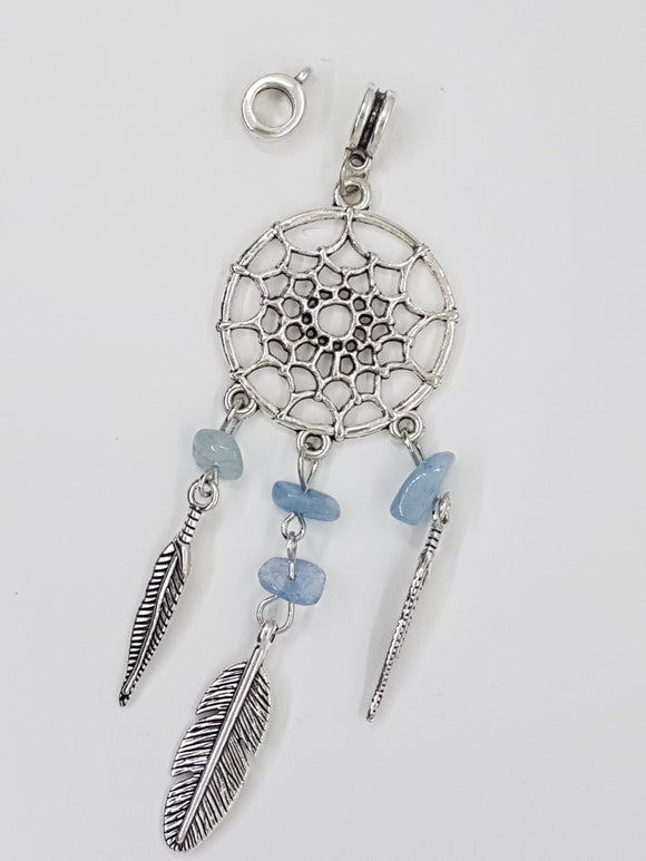 CHARMS - DREAM CATCHER - 98 X 28MM - ANTIQUE SILVER COLOUR