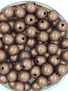 METAL BEADS - 8MM ROUND BEADS - COPPER COLOUR