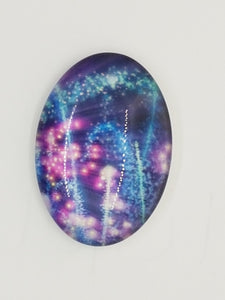 CABOCHON - 35 X 25MM GLASS H/MADE OVAL - GALAXY 7