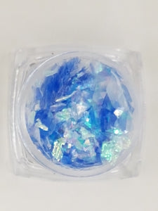 SHELL FLAKES - NAIL ART, RESIN & POLYMER DECORATION - STEEL BLUE