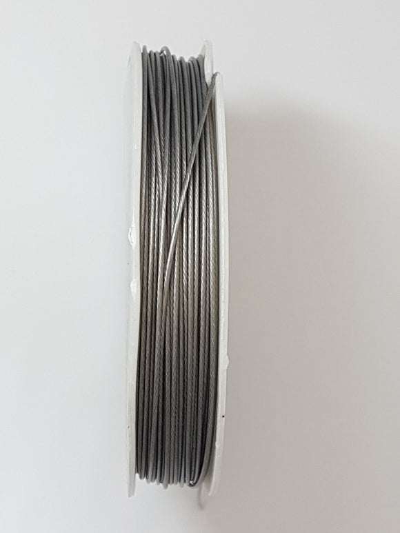 TIGER TAIL - 0.8MM - 20 METRES - NYLON COATED - LIGHT GREY