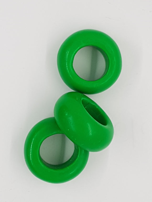 POLYMER CLAY BEAD - LIFESAVER - MEDIUM GREEN