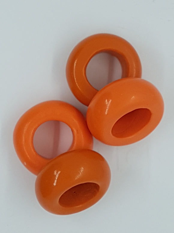 POLYMER CLAY BEAD - LIFESAVER - ORANGE